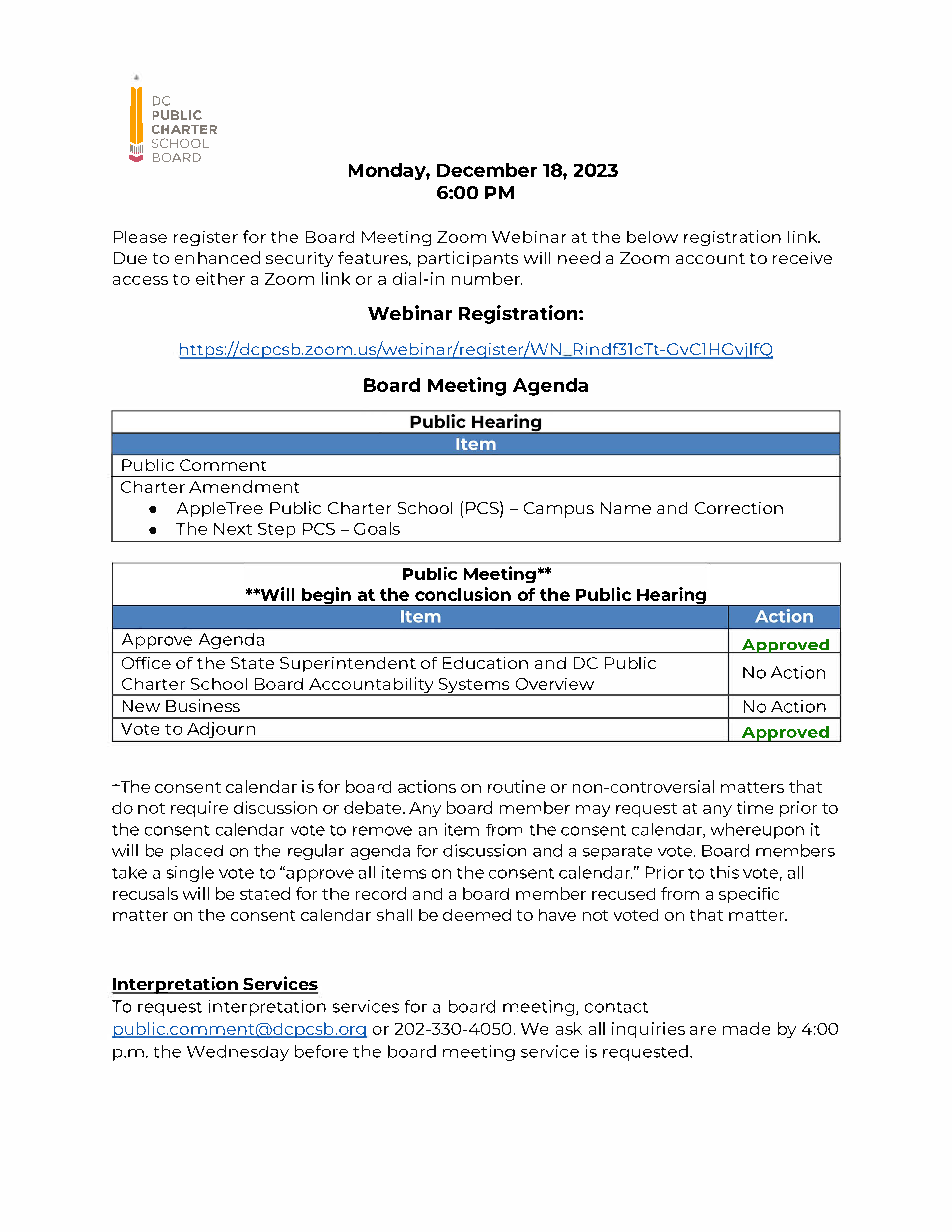 Agenda