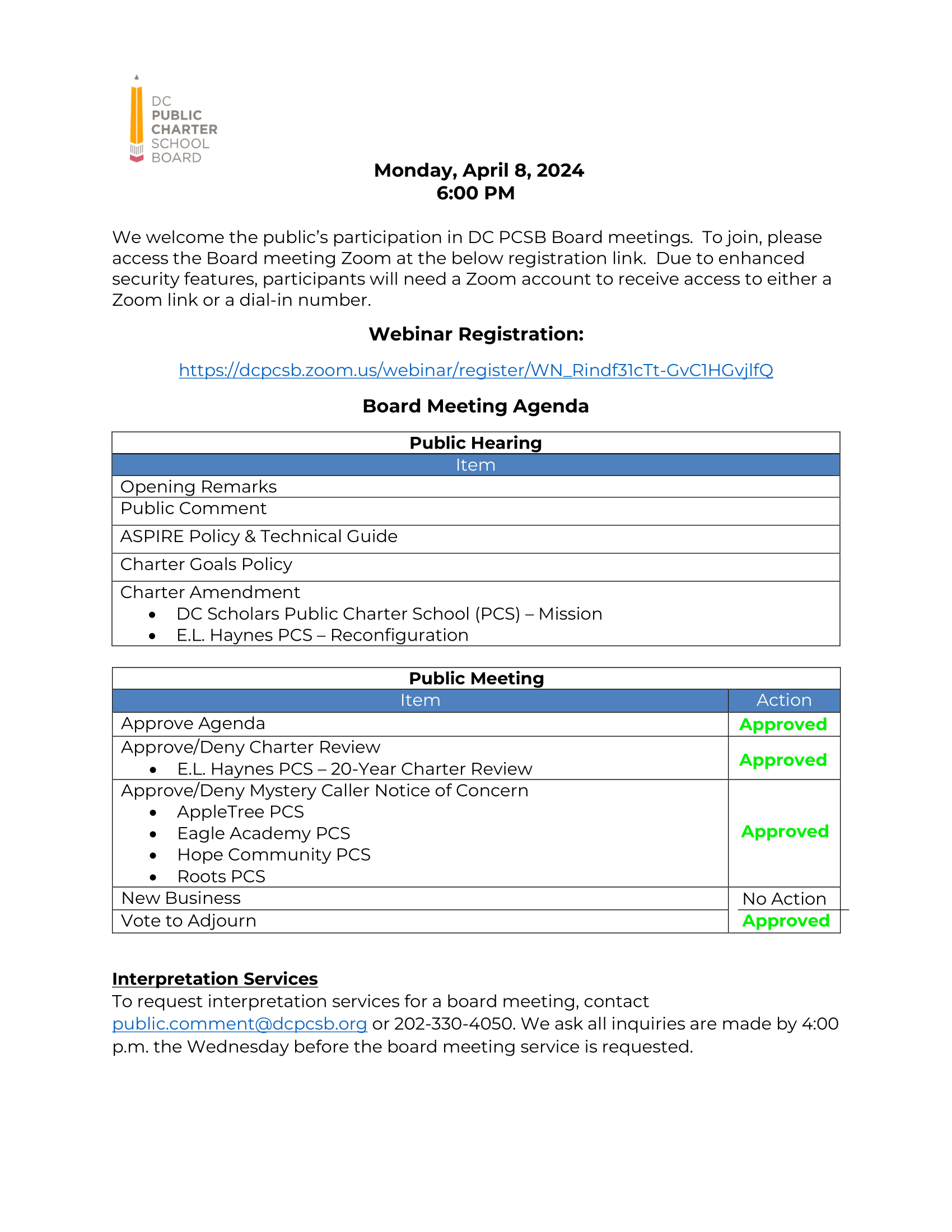 Agenda
