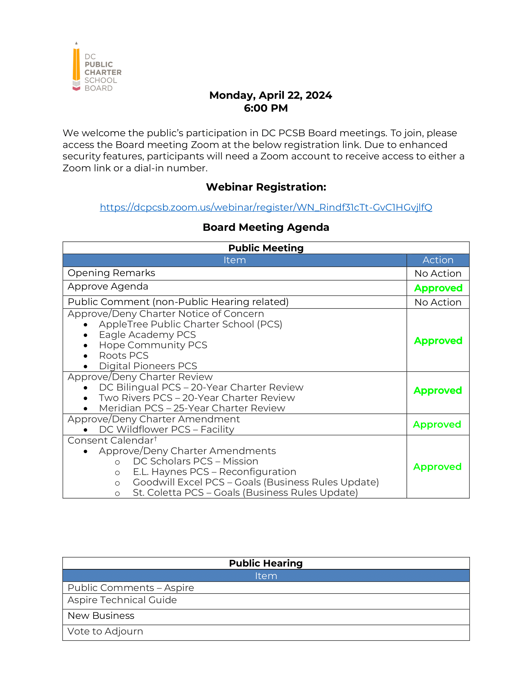 Agenda