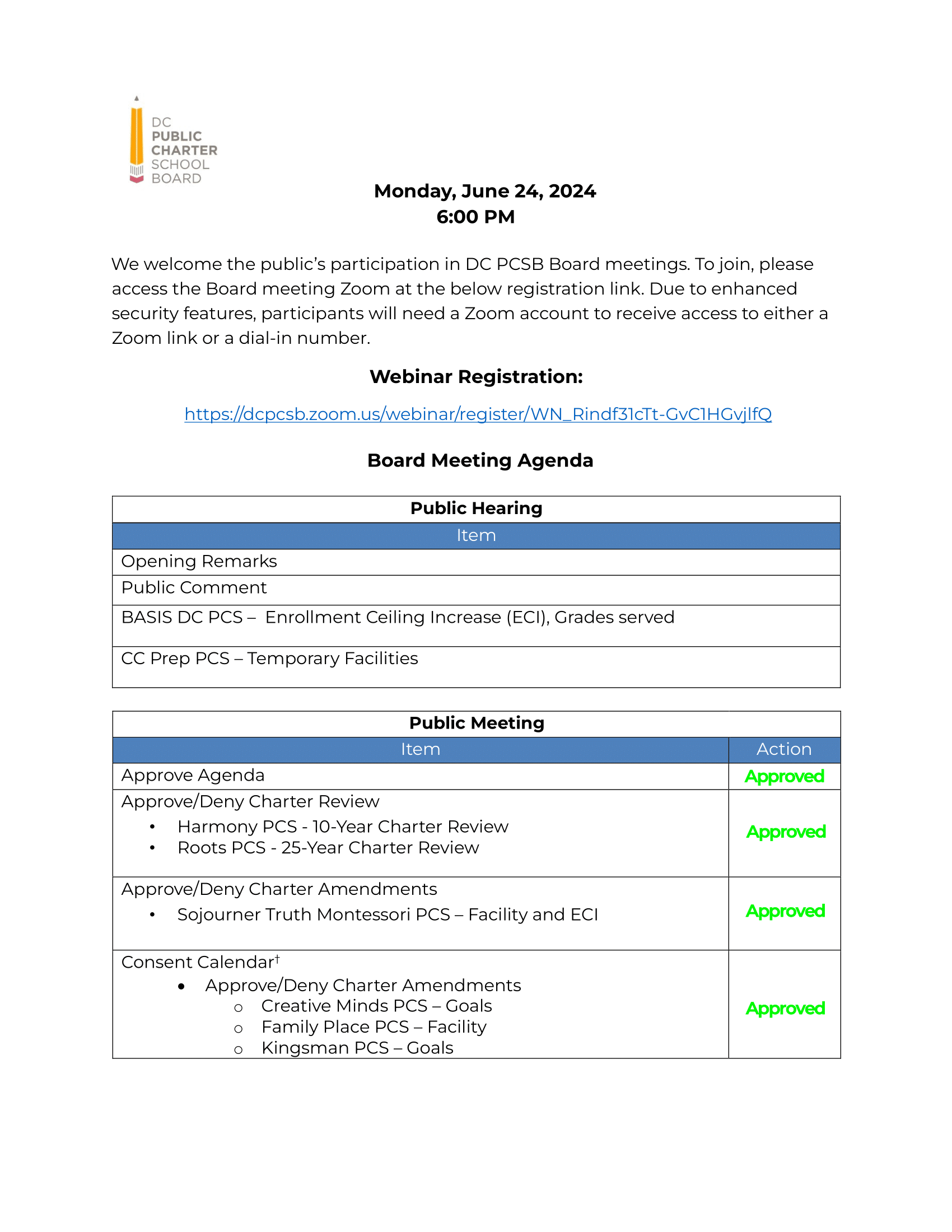 Agenda