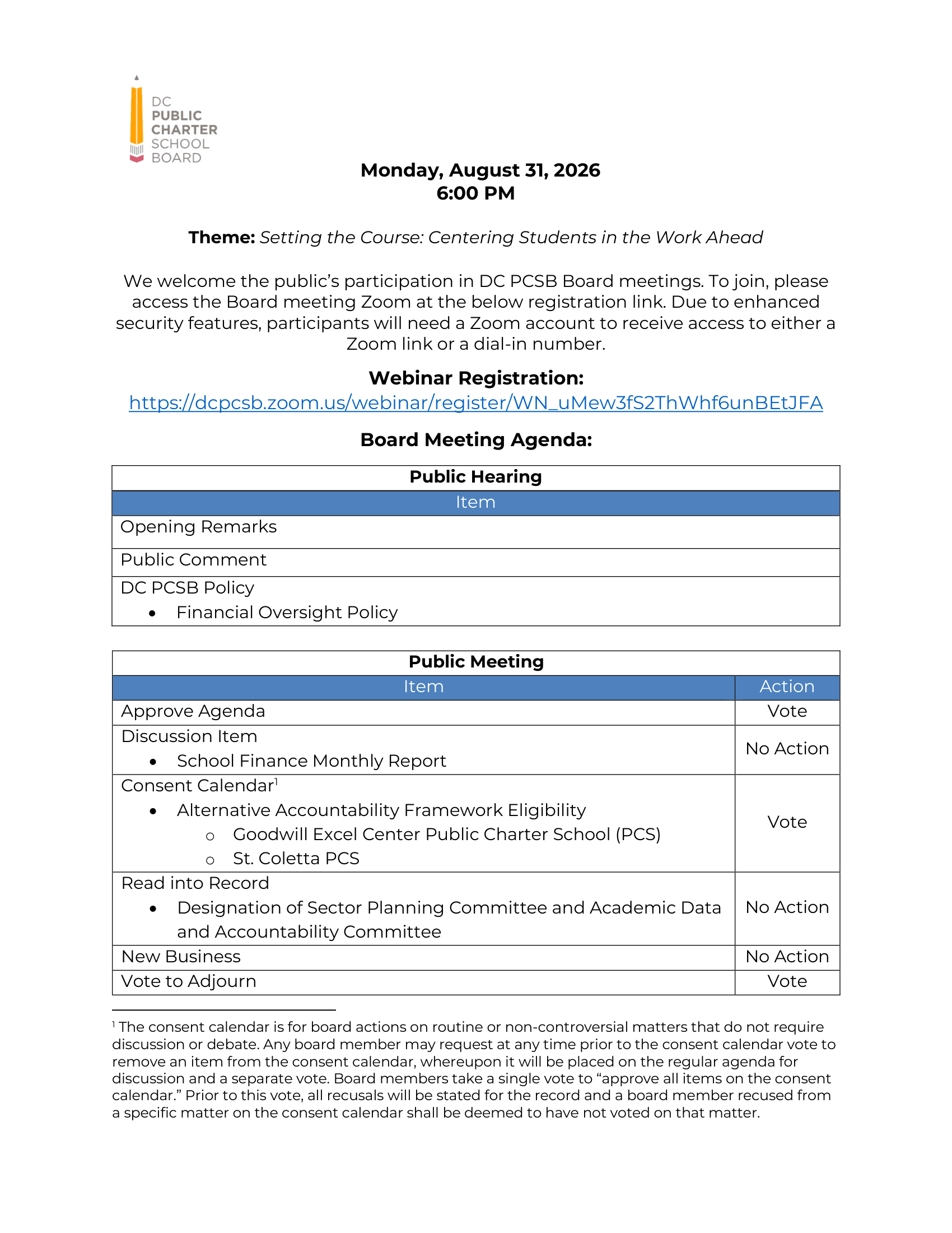 Agenda