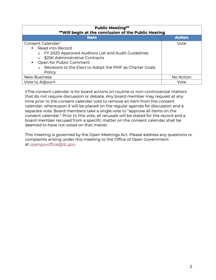 April Agenda 2
