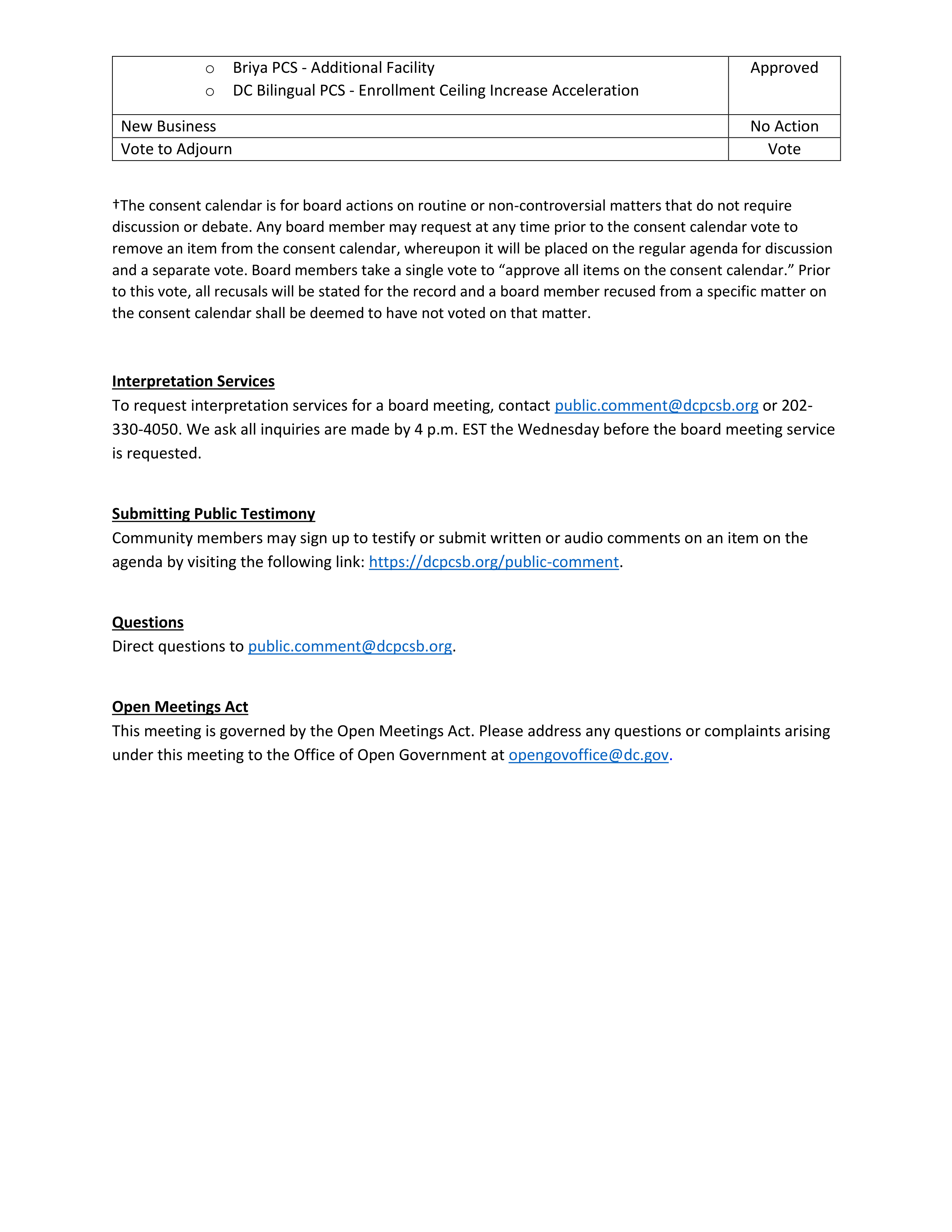 Agenda pt. 2 (Updated)