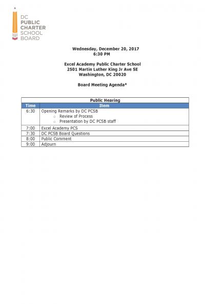 Board Meeting Agenda